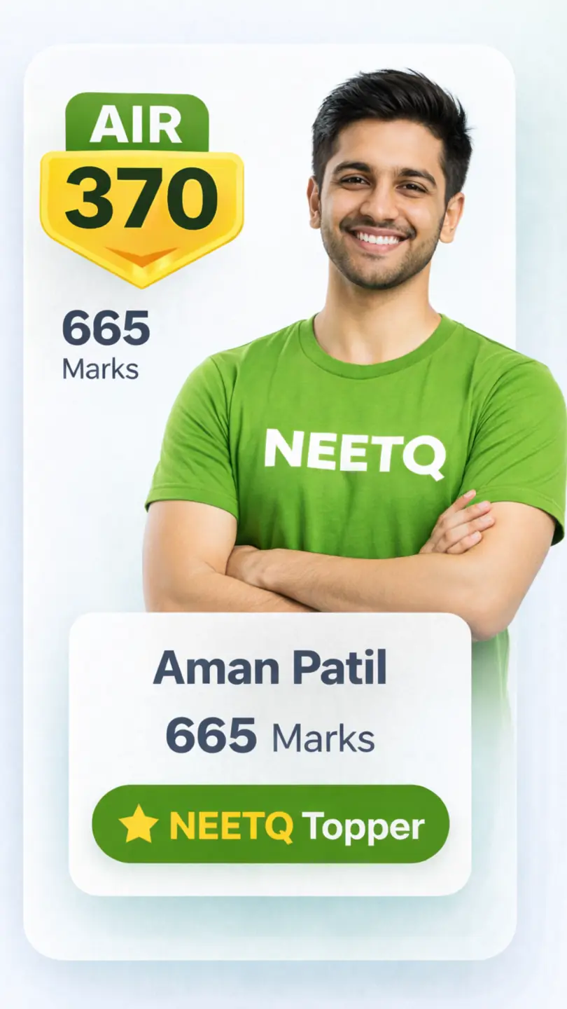 NEETQ AI practice interface showing NEET Biology MCQs with instant feedback