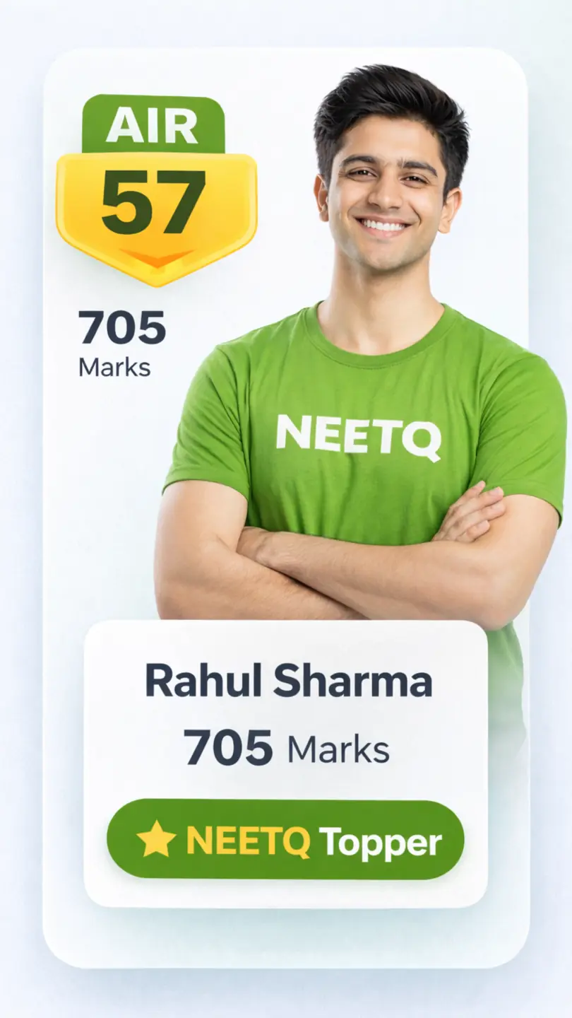 NEETQ chapter-wise performance tracker showing rank improvement for NEET aspirants